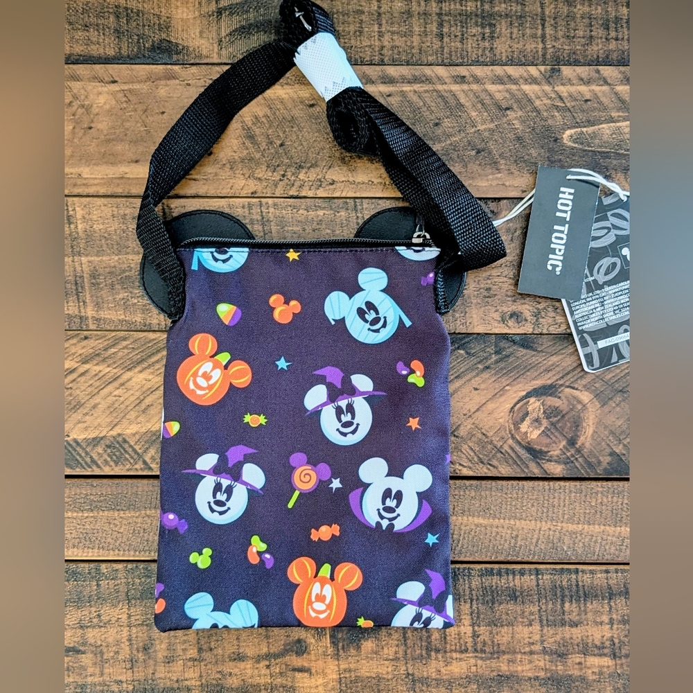 Loungefly Disney Mickey Mouse & Minnie Mouse Halloween Passport Crossbody Bag - Picture 2 of 8